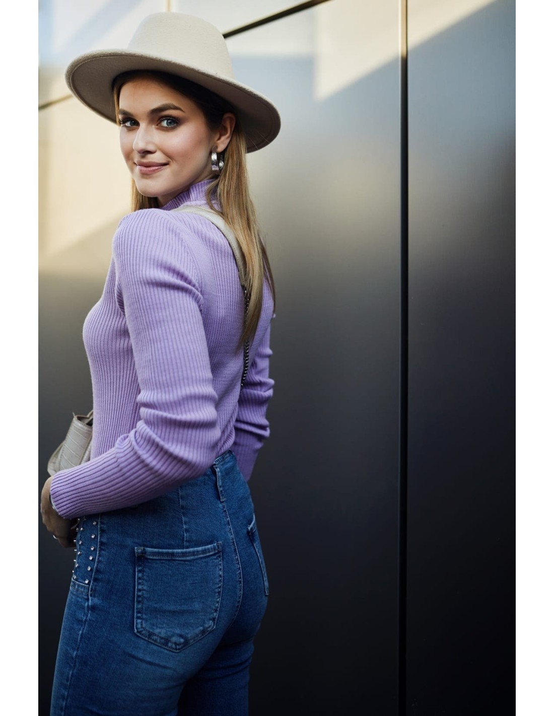 Women\'s fitted lilac turtleneck 3212024 - Online store - Boutique